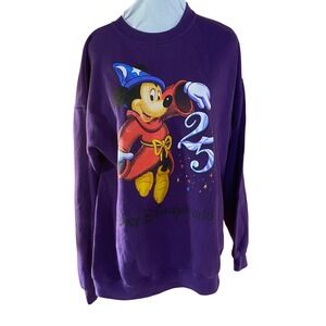 Vintage 90s Walt Disney World 25th Anniversary Sorcerer Mickey Sweatshirt